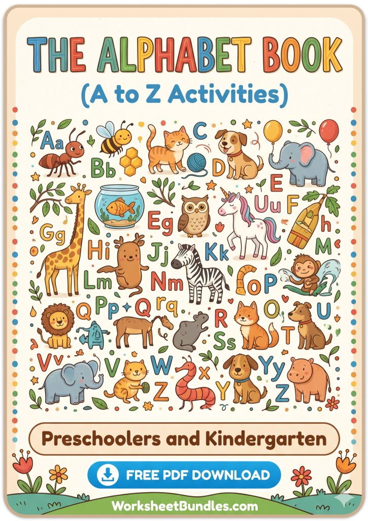 Free Kindergarten Alphabet Book Cover
