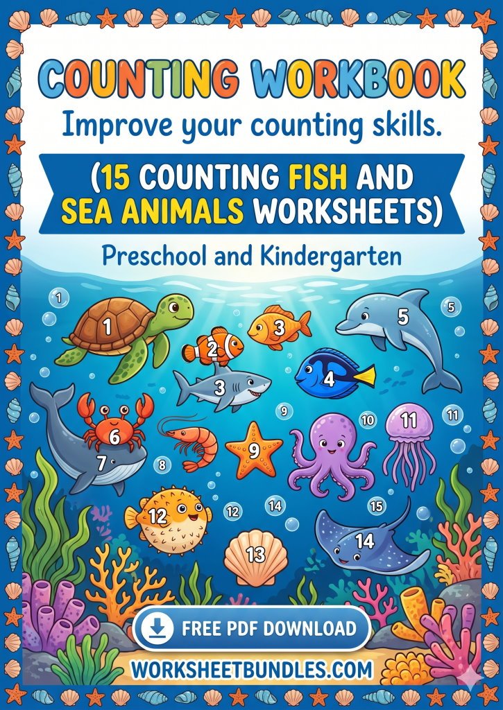 Free Fish Counting Book for Preschool Cover