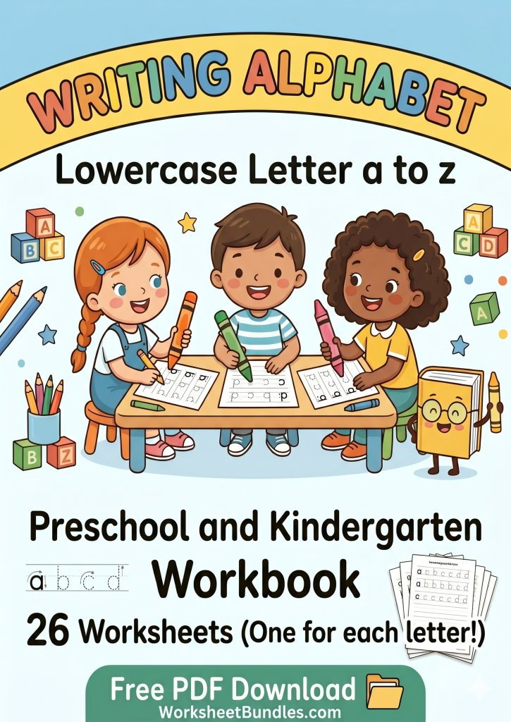 Free Kindergarten Writing Alphabet Book Cover