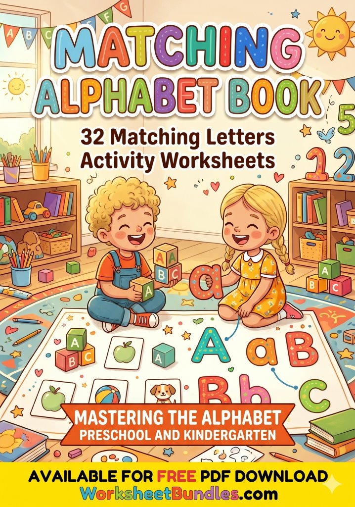 Free Kindergarten Matching Alphabet Book Cover