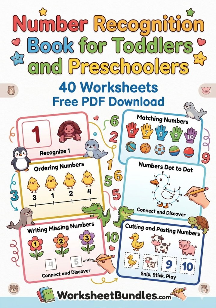 Free Kindergarten Number Recognition Book Cover