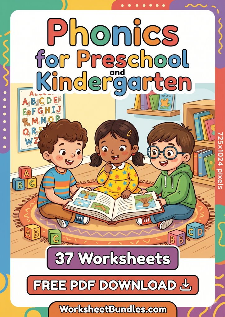 Free Kindergarten Phonics Book Cover