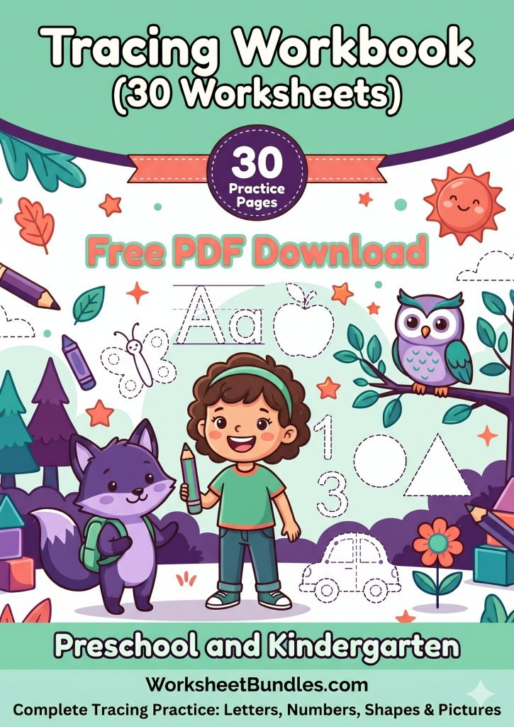 Free Kindergarten Tracing Book Cover