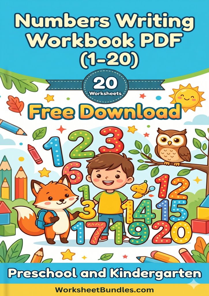 Free Kindergarten Writing Numbers Book Cover
